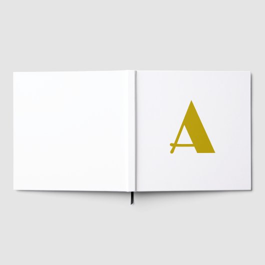 Gouden kleur Custom Monogram Initiaal Letter Plain Gastenboek (Volledig)