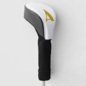 Gouden kleur Custom Monogram Initiaal Letter Plain Golfheadcover (Schuin)