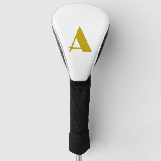 Gouden kleur Custom Monogram Initiaal Letter Plain Golfheadcover (Voorkant)