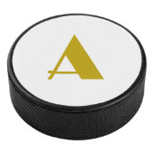 Gouden kleur Custom Monogram Initiaal Letter Plain Hockey Puck (3/4)