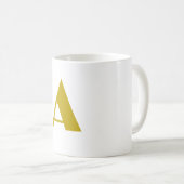 Gouden kleur Custom Monogram Initiaal Letter Plain Koffiemok (Voorkant rechts)