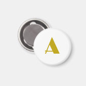 Gouden kleur Custom Monogram Initiaal Letter Plain Magneet (Voorkant / Achterkant)