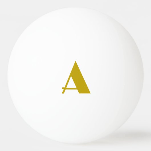 Gouden kleur Custom Monogram Initiaal Letter Plain Pingpongbal (Voorkant)