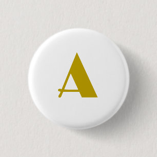 Gouden kleur Custom Monogram Initiaal Letter Plain Ronde Button 3,2 Cm