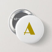 Gouden kleur Custom Monogram Initiaal Letter Plain Ronde Button 5,7 Cm (Voorkant /achterkant)