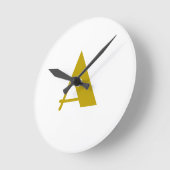 Gouden kleur Custom Monogram Initiaal Letter Plain Ronde Klok (Hoek)