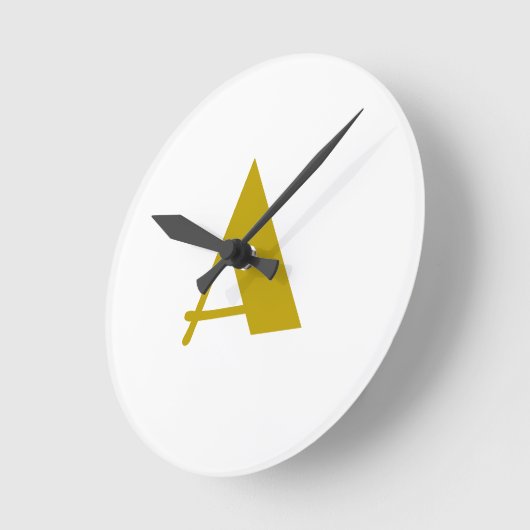 Gouden kleur Custom Monogram Initiaal Letter Plain Ronde Klok (Hoek)