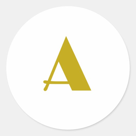 Gouden kleur Custom Monogram Initiaal Letter Plain Ronde Sticker (Voorkant)