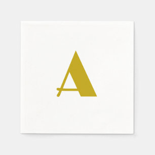 Gouden kleur Custom Monogram Initiaal Letter Plain Servet