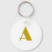 Gouden kleur Custom Monogram Initiaal Letter Plain Sleutelhanger (Voorkant)