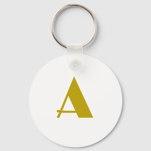 Gouden kleur Custom Monogram Initiaal Letter Plain Sleutelhanger (Voorkant)