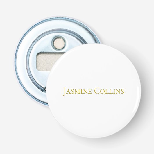 Gouden Kleur Eenvoudig Minimalistisch Professionee Button Flesopener (Voorkant)