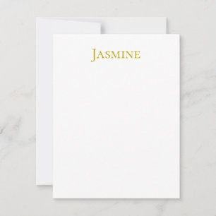Gouden Kleur Eenvoudig Minimalistisch Professionee Notitiekaartje