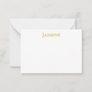 Gouden Kleur Eenvoudig Minimalistisch Professionee Notitiekaartje