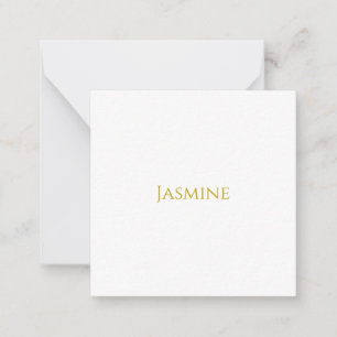 Gouden Kleur Eenvoudig Minimalistisch Professionee Notitiekaartje