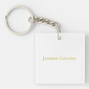 Gouden Kleur Eenvoudig Minimalistisch Professionee Sleutelhanger