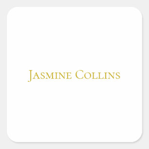Gouden Kleur Eenvoudig Minimalistisch Professionee Vierkante Sticker