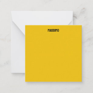 Gouden Kleur Eigen Naam Minimalistisch Modern Eenv Notitiekaartje