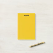 Gouden Kleur Eigen Naam Minimalistisch Modern Eenv Post-it® Notes (Op bureau)