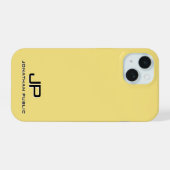 Gouden Kleur Elegant Monogram Aangepaste Sjabloon iPhone 15 Case (Achterkant horizontaal)