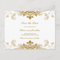 Gouden Kleur Elegante Ironworks Bruiloft Save the