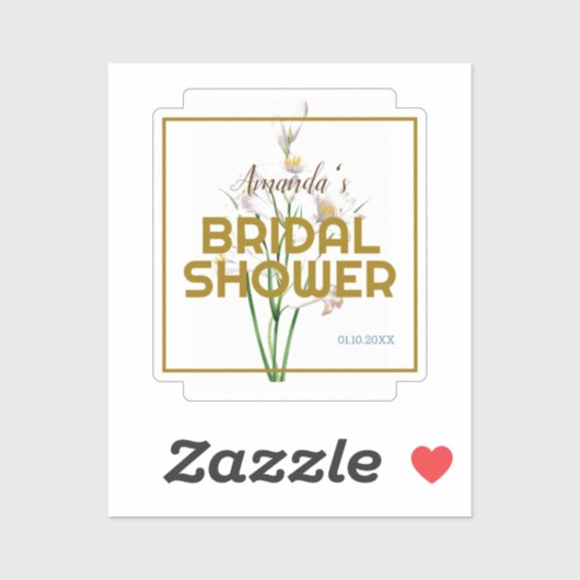 Gouden Kleur Floral Minimalistisch Vrijgezellenfee Sticker (Vel)