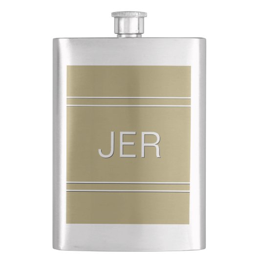 Gouden Kleur Gepersonaliseerde Monogram Beginlette Flacon (Voorkant)