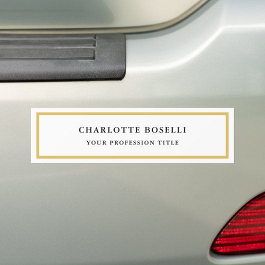 Gouden Kleur Grenzen Wit Minimalistische Professio Bumpersticker (Op auto)