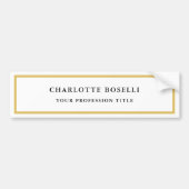 Gouden Kleur Grenzen Wit Minimalistische Professio Bumpersticker (Voorkant)