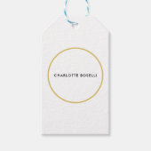 Gouden Kleur Grenzen Wit Minimalistische Professio Cadeaulabel (Voorkant)