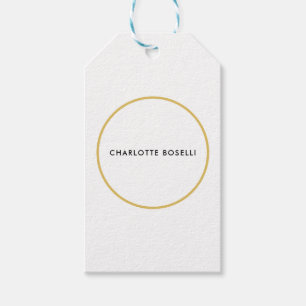 Gouden Kleur Grenzen Wit Minimalistische Professio Cadeaulabel