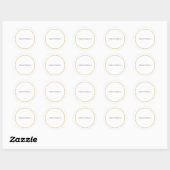 Gouden Kleur Grenzen Wit Minimalistische Professio Ronde Sticker (Vel)