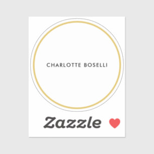 Gouden Kleur Grenzen Wit Minimalistische Professio Sticker