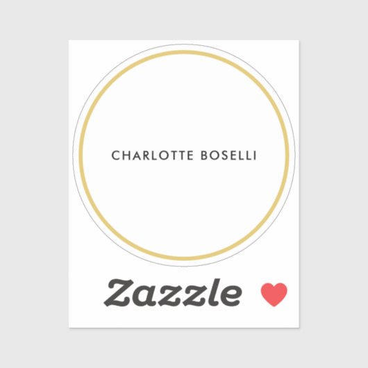 Gouden Kleur Grenzen Wit Minimalistische Professio Sticker (Vel)