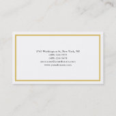 Gouden Kleur Grenzen Wit Minimalistische Professio Visitekaartje (Achterkant)
