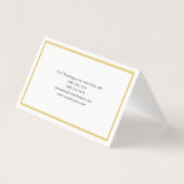 Gouden Kleur Grenzen Wit Minimalistische Professio Visitekaartje (Achterkant)
