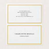 Gouden Kleur Grenzen Wit Minimalistische Professio Visitekaartje (Buitenkant ongevouwen)