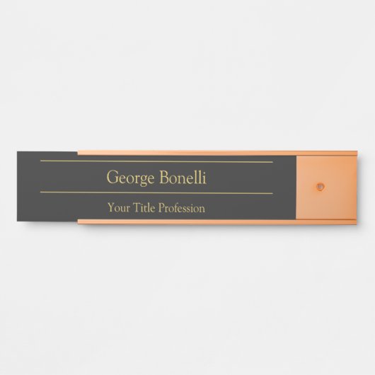 Gouden Kleur Grijs Klassiek Persoonlijk Pas Chic a Deurbordje (Voorkant)