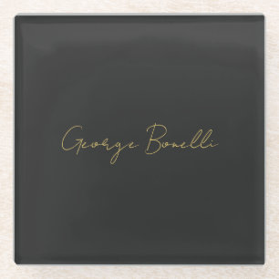 Gouden Kleur Grijs Klassiek Persoonlijk Pas Chic a Glazen Onderzetter