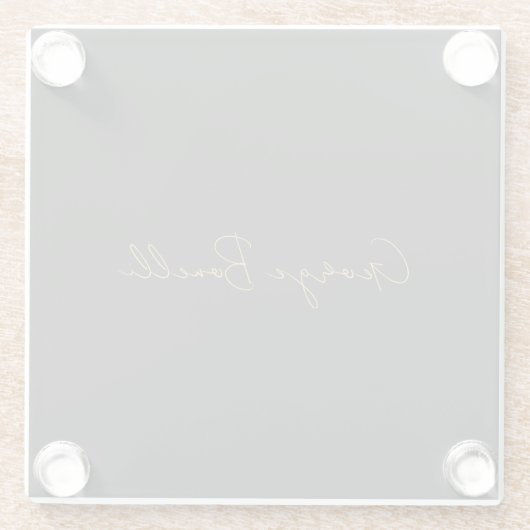 Gouden Kleur Grijs Klassiek Persoonlijk Pas Chic a Glazen Onderzetter (Achterkant)