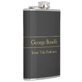 Gouden Kleur Grijs Klassiek Persoonlijk Pas Chic a Heupfles (Rechts)