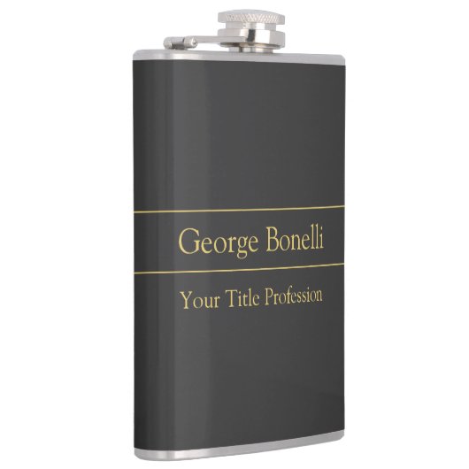 Gouden Kleur Grijs Klassiek Persoonlijk Pas Chic a Heupfles (Rechts)