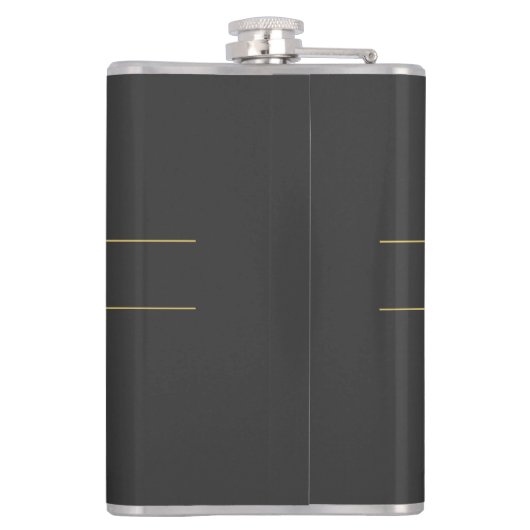 Gouden Kleur Grijs Klassiek Persoonlijk Pas Chic a Heupfles (Achterkant)