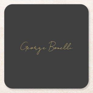 Gouden Kleur Grijs Klassiek Persoonlijk Pas Chic a Kartonnen Onderzetters