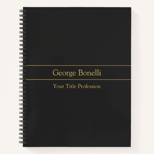 Gouden Kleur Grijs Klassiek Persoonlijk Pas Chic a Notitieboek (Voorkant)