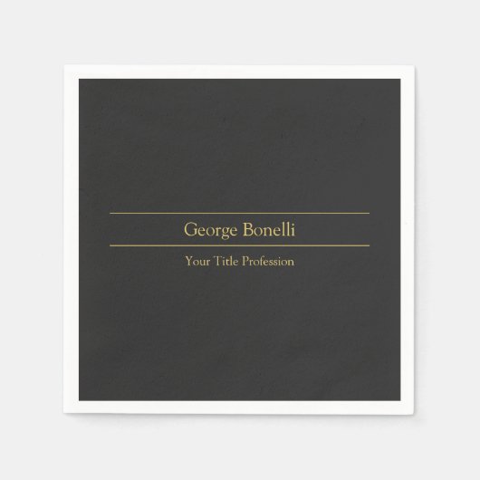 Gouden Kleur Grijs Klassiek Persoonlijk Pas Chic a Servet (Voorkant)