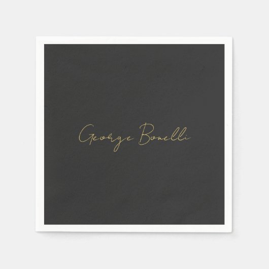 Gouden Kleur Grijs Klassiek Persoonlijk Pas Chic a Servet (Voorkant)