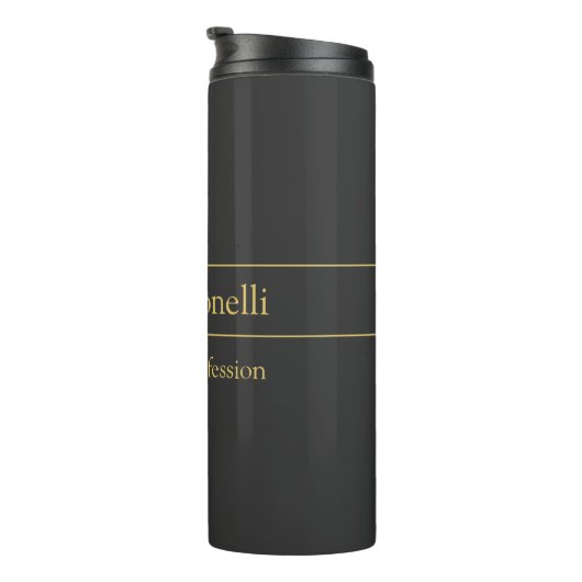 Gouden Kleur Grijs Klassiek Persoonlijk Pas Chic a Thermosbeker (Geroteerd rechts)