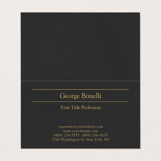 Gouden Kleur Grijs Klassiek Persoonlijk Pas Chic a Visitekaartje (Buitenkant ongevouwen)