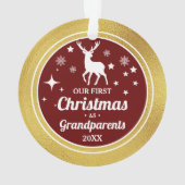 Gouden kleur Grootouders Eerste Kerstmis Ornament (achterkant)